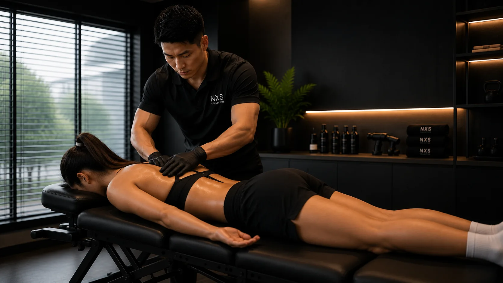 Sports therapist treating a client at NXS Collective